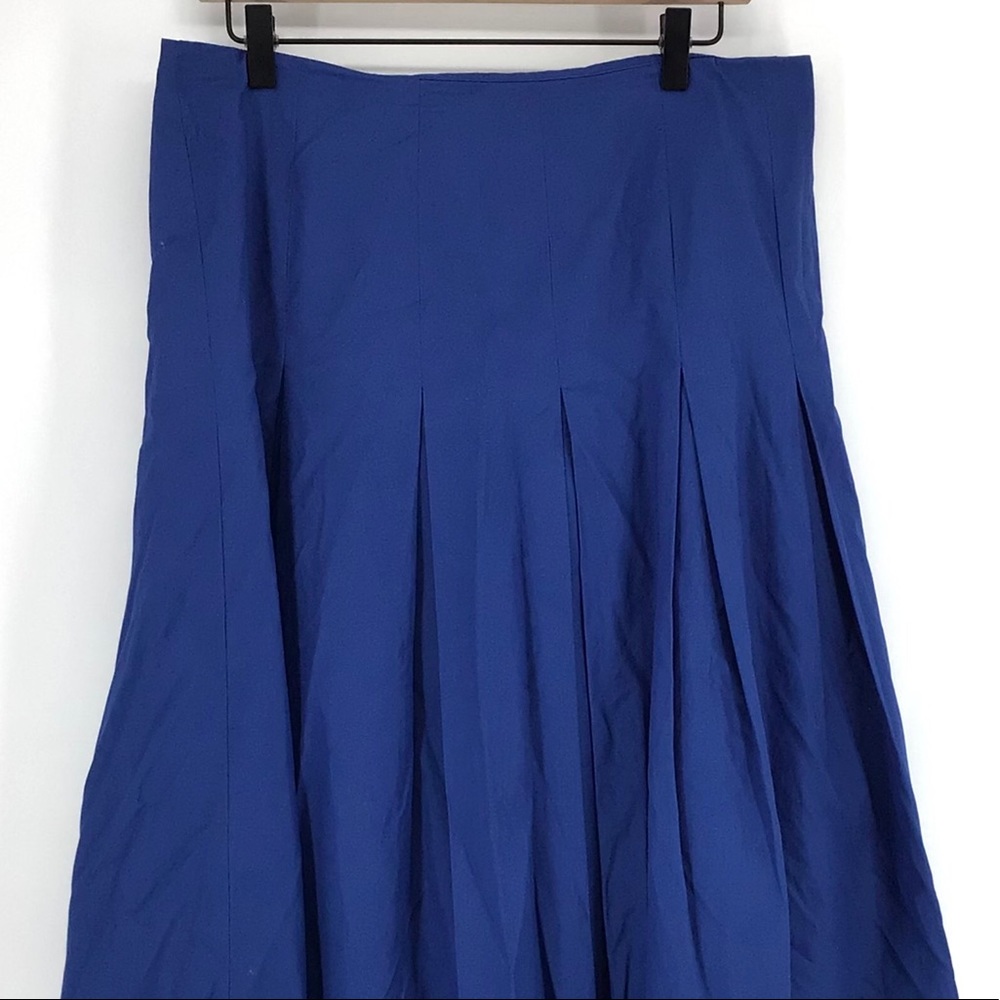 Boden Blue Colorblock Beatrice Flare Midi Skirt - Picture 2 of 6